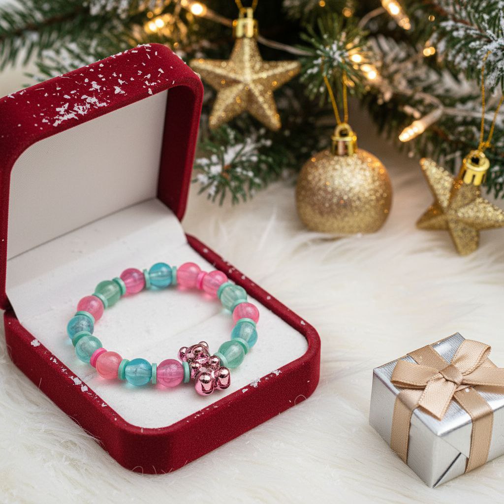 Metallic Gummy Bear Cristal Bead Bracelet