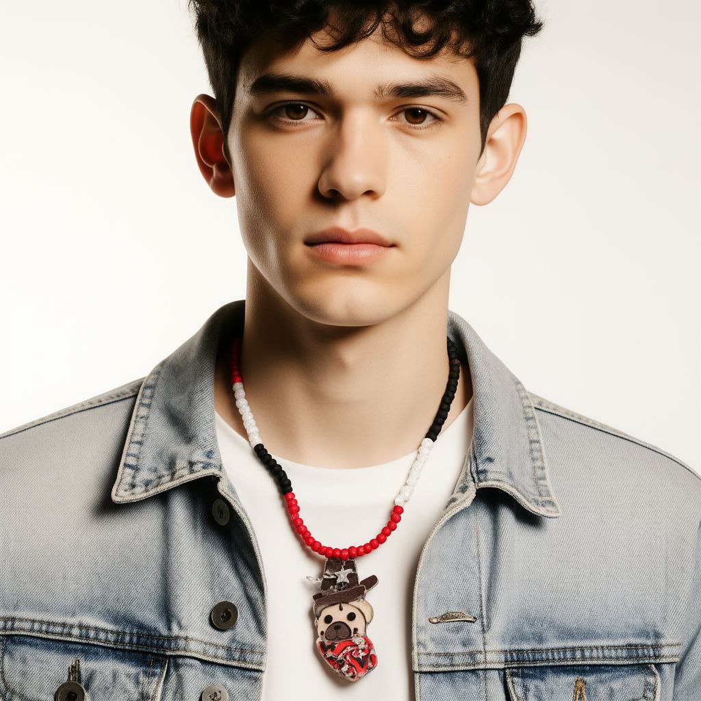 Cartoon Cowboy Dog Necklace
