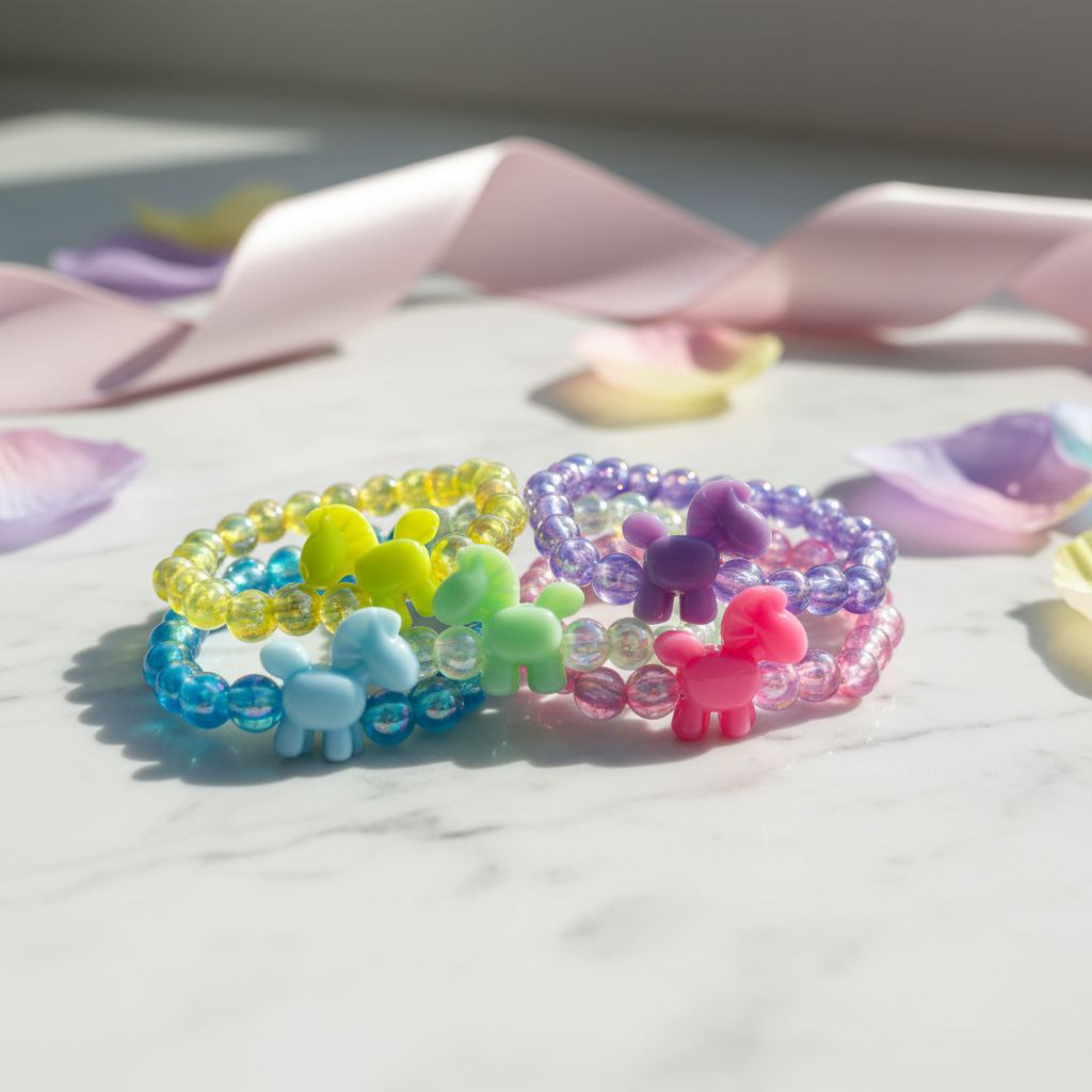 Colorful Pony Beaded Stretch Bracelets for Kids