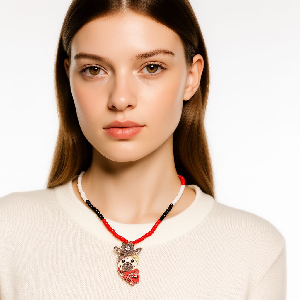 Cartoon Cowboy Dog Necklace