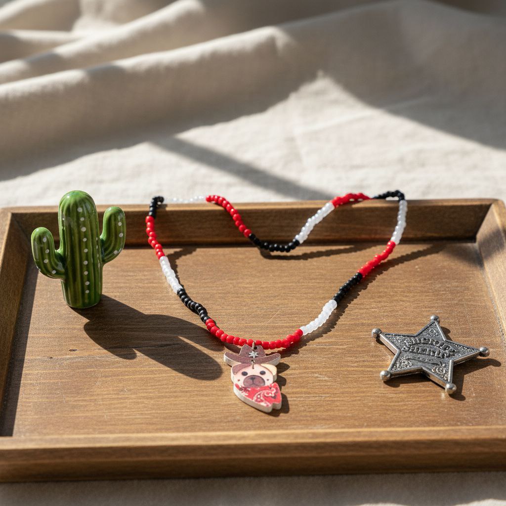 Cartoon Cowboy Dog Necklace