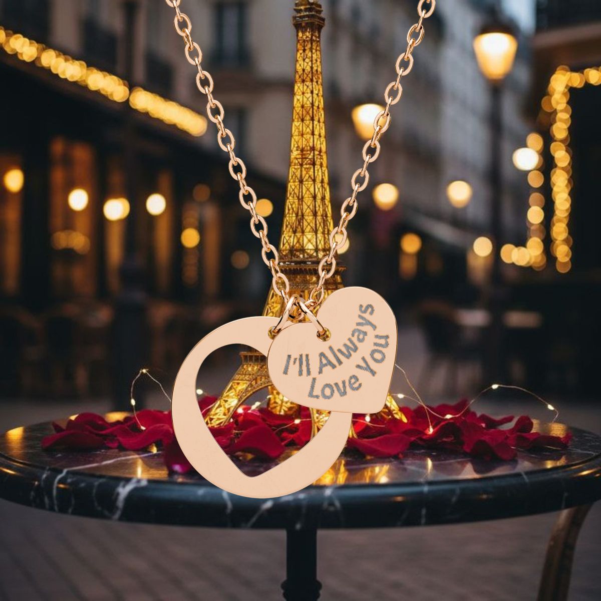 Heart Cutout Necklace (Engraving)