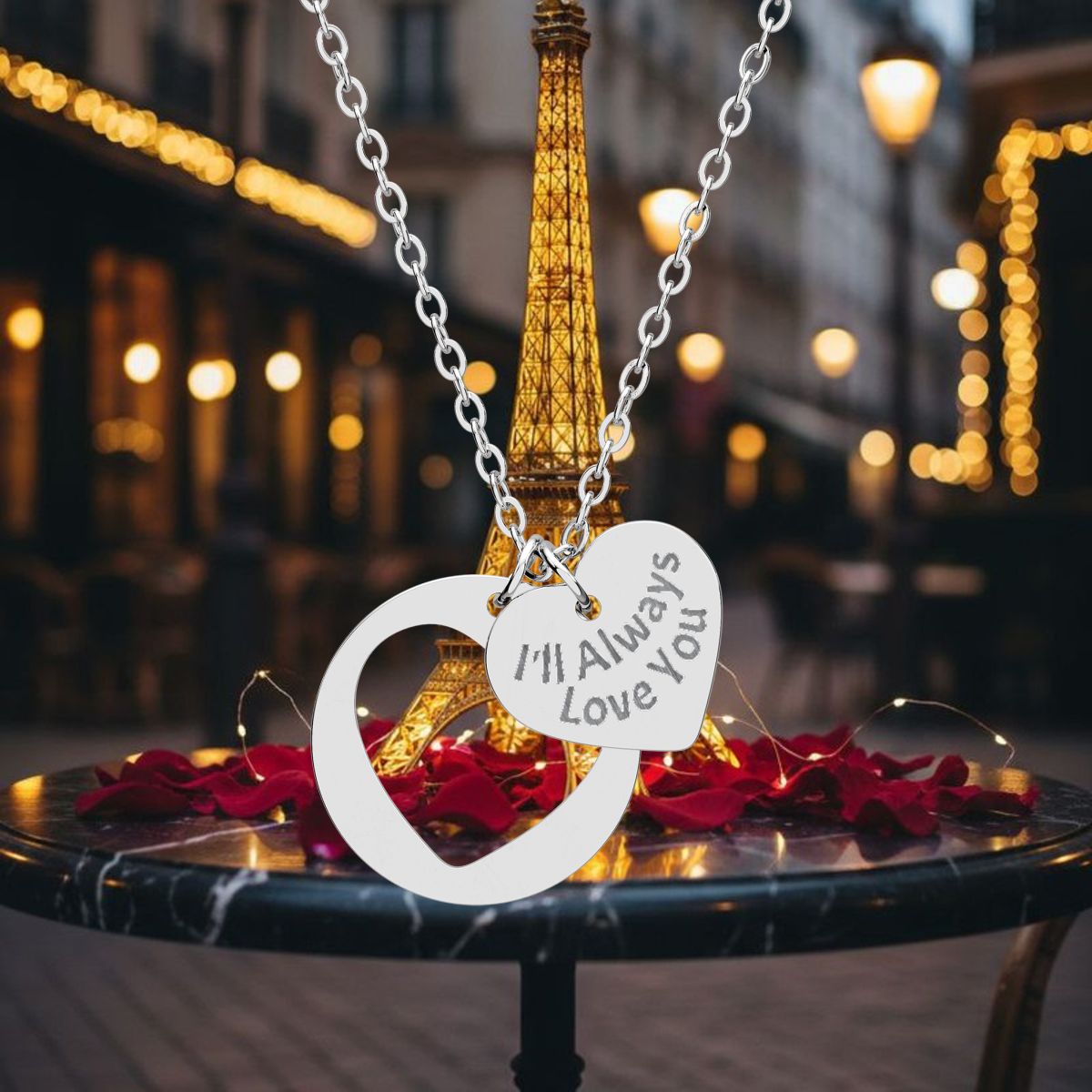 Heart Cutout Necklace (Engraving)